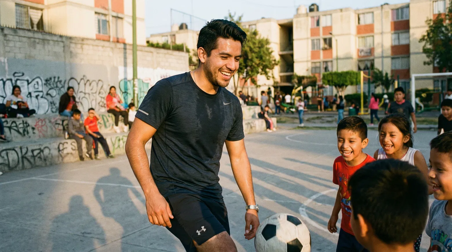 Diego jugando fútbol