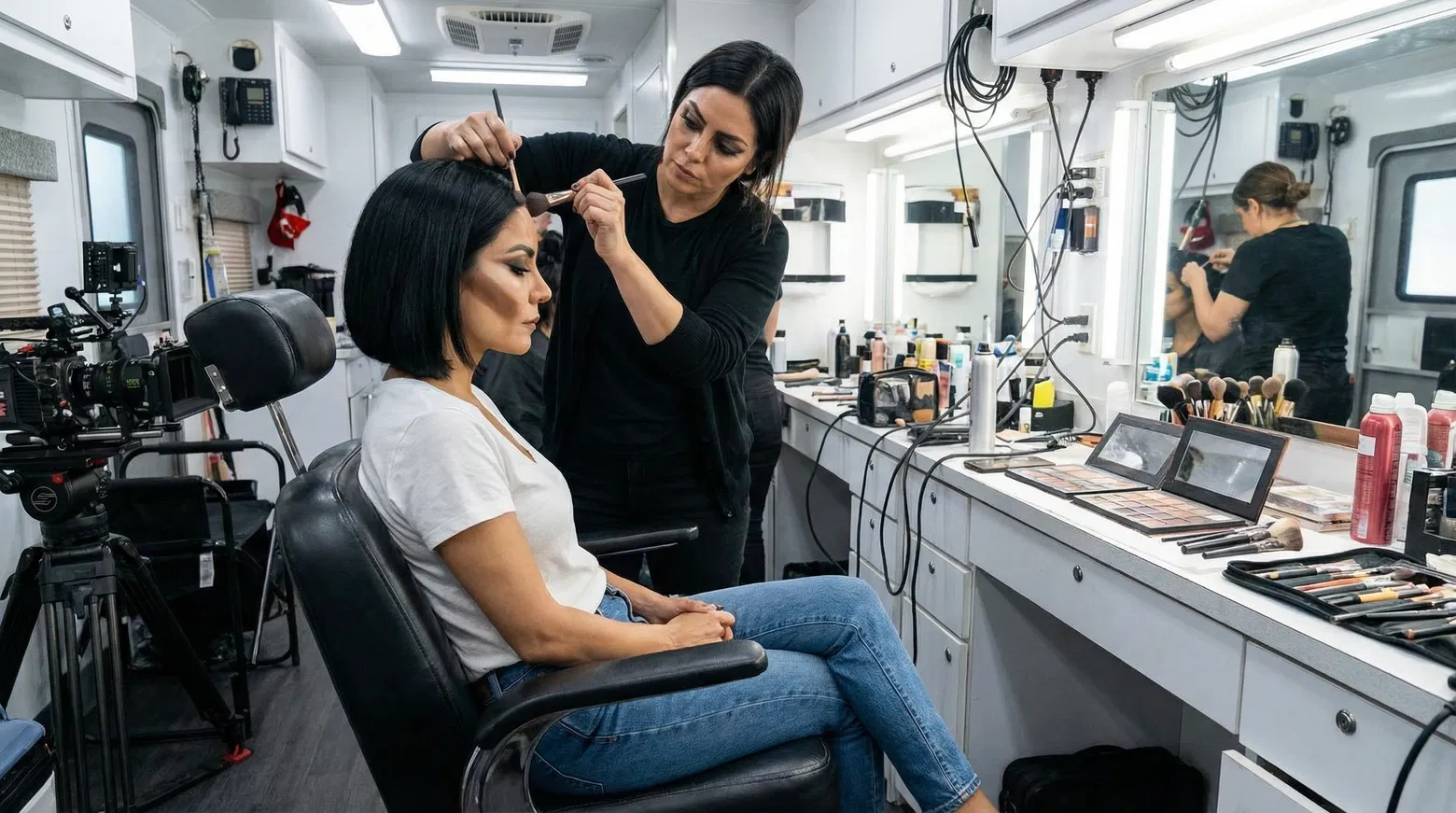 Luciana en maquillaje