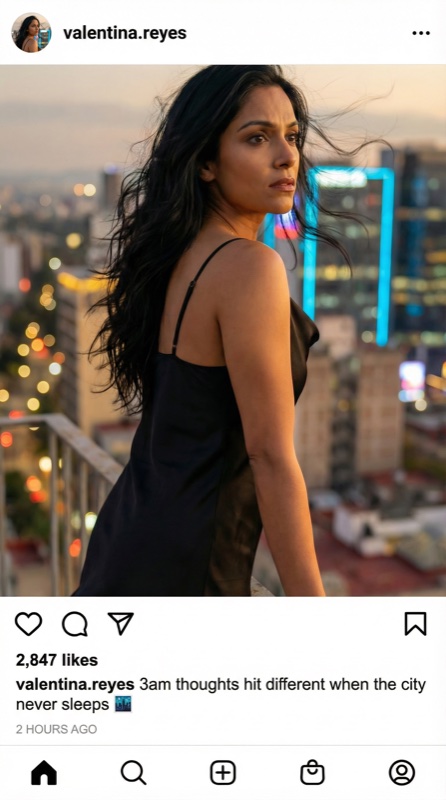 Publicación de Instagram del personaje