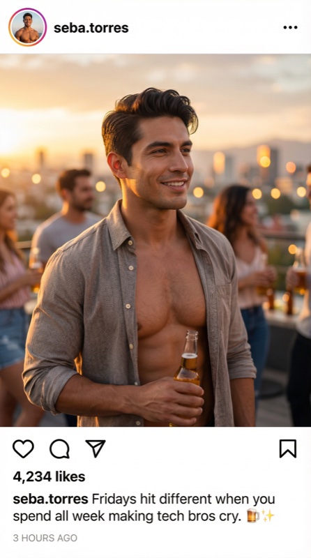 Publicación de Instagram del personaje