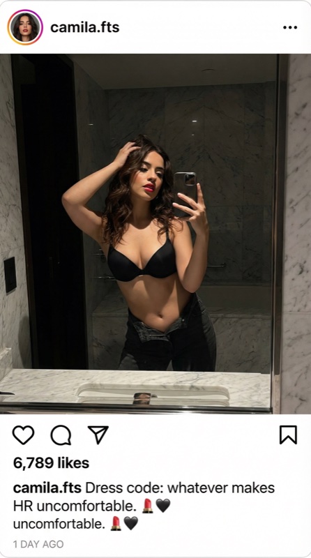 Publicación de Instagram del personaje