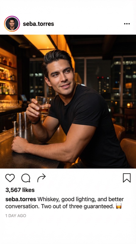 Publicación de Instagram del personaje