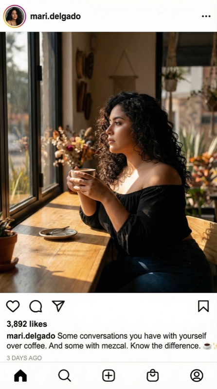 Publicación de Instagram del personaje