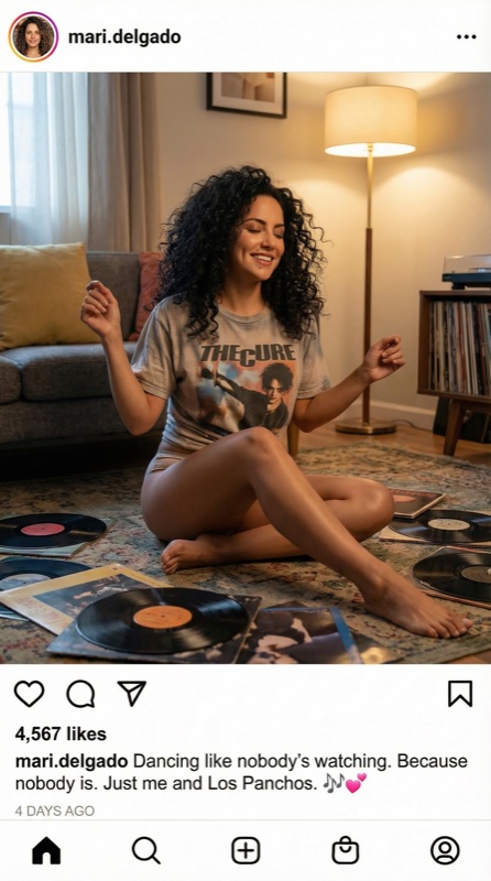 Publicación de Instagram del personaje