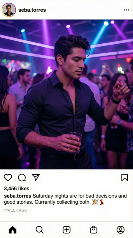 Publicación de Instagram del personaje