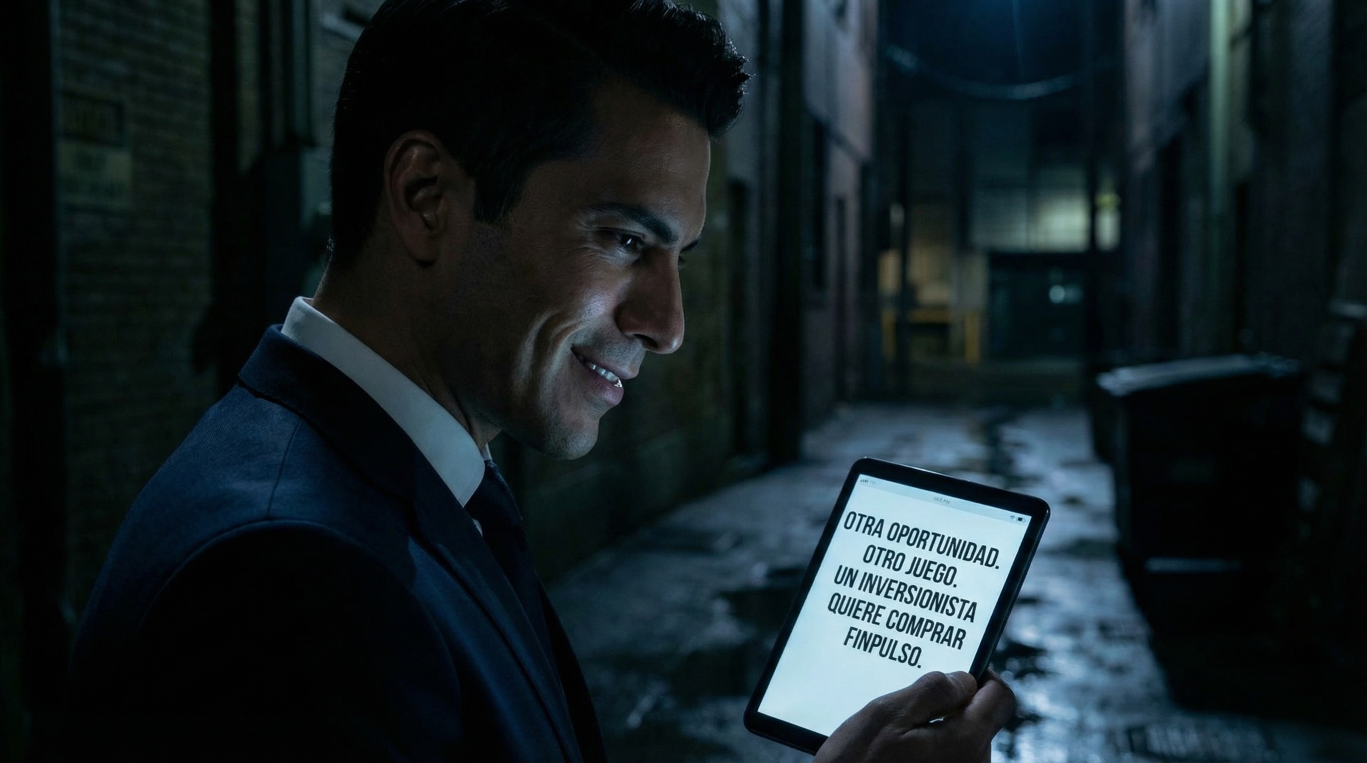 Alejo en la oscuridad, su cara iluminada por la pantalla de su teléfono. El mensaje promete otra oportunidad. Otro juego. La sonrisa que regresa a su cara no es la sonrisa de un hombre que ha aprendido su lección.